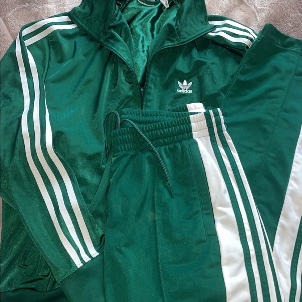 Adidas Emerald Green Tracksuit with White Accents